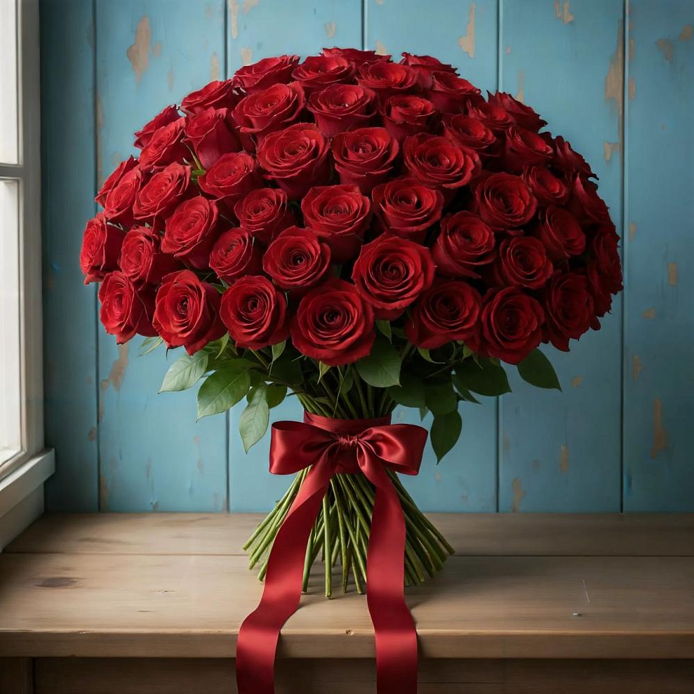 Букет Красные розы Блэк Меджик в Губдене