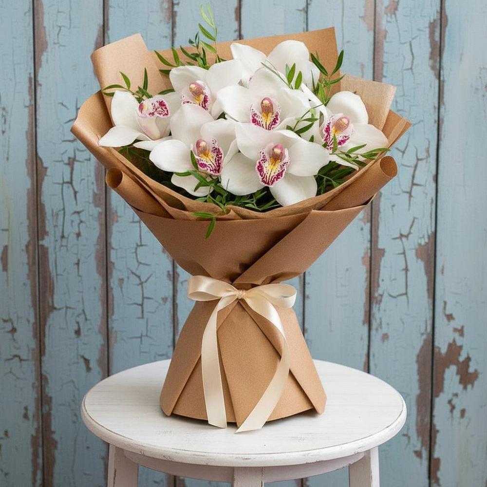 Букет цветов из: Орхидеи и Розы в Губдене