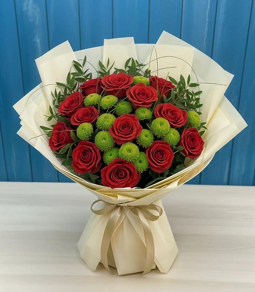 Букет цветов из: Розы и Хризантемы в Губдене