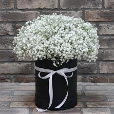 Цветочная композиция из Гипсофила в шляпной коробке в Губдене